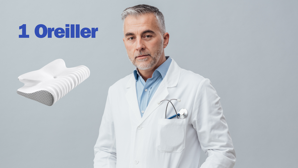 Oreiller orthopédique pour les douleurs au cou - Mousse à mémoire de forme ergonomique