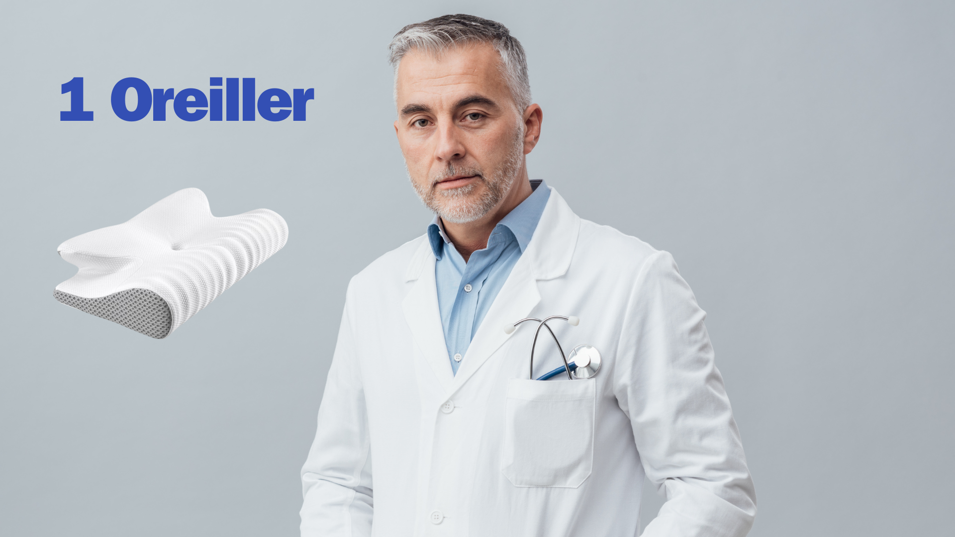 Oreiller orthopédique pour les douleurs au cou - Mousse à mémoire de forme ergonomique
