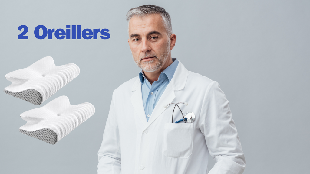 Oreiller orthopédique pour les douleurs au cou - Mousse à mémoire de forme ergonomique