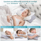 Oreiller orthopédique pour les douleurs au cou - Mousse à mémoire de forme ergonomique